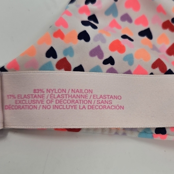 VICTORIA'S SECRET PUSH UP BRA LILAC PURPLE MULTI-COLORED HEART DESIGN WOMEN 34B - Picture 11 of 12